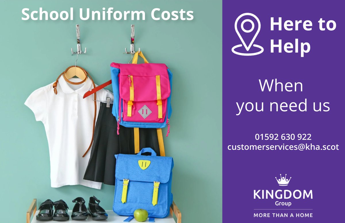Looking for ways to cut uniform costs? Check if your school or community runs a pass-it-on scheme. It is a great way to swap uniforms. 
There are school clothing banks throughout Fife, Perthshire, Clackmannanshire and Falkirk.
kingdomhousing.org.uk/blog/school-un…