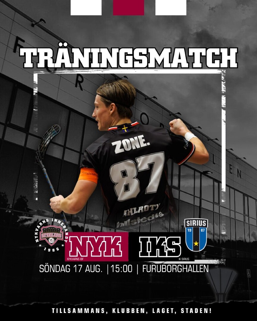 nykvarnsteelers's tweet photo. Söndag = träningsmatch i Furuborghallen! 😍

Nu på söndag är det dags för säsongens andra träningsmatch på hemmaplan. Den här gången gästas vi av det allsvenska laget IK Sirius – ett möte som lär bjuda på både fart och kampvilja.

📅 Söndag
🕒 15:00
📍 F… https://t.co/tHXwZiwvgJ https://t.co/zAp5R05kbU