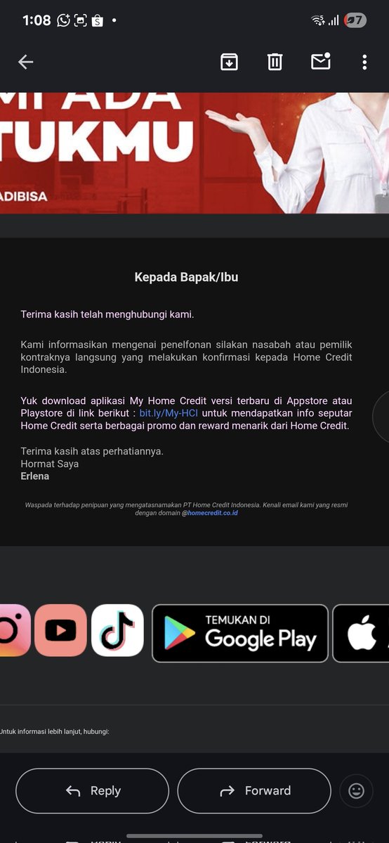 wdynfia's tweet photo. @homecreditid Minta tolong di matikan di hapus dari penelfonan aja sulit. nawarin minjem duit tiap, giliran ga di bayar ribut. Ga jelas manejemnya 🤣 https://t.co/KUIeKoCrqr
