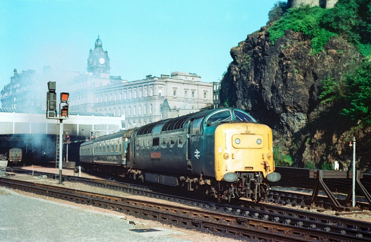 nickbro76777852's tweet photo. OTD in 1980 - 55006 takes the empty stock of 1S79, the Edinburgh portion of the Night Aberdonian, from Waverley for stabling at Craigentinny. https://t.co/xPSL96u0wU