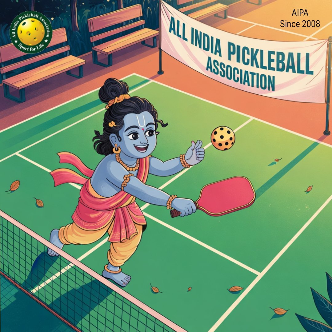 🌸✨ Celebrating the birth of Shri Krishna, the symbol of joy, strength, and wisdom.
May this Janmashtami inspire us to play with devotion, discipline, and determination, both on and off the court. 🏓
Happy Janmashtami from All India Pickleball Association! 🙏
#Janmashtami  #AIPA