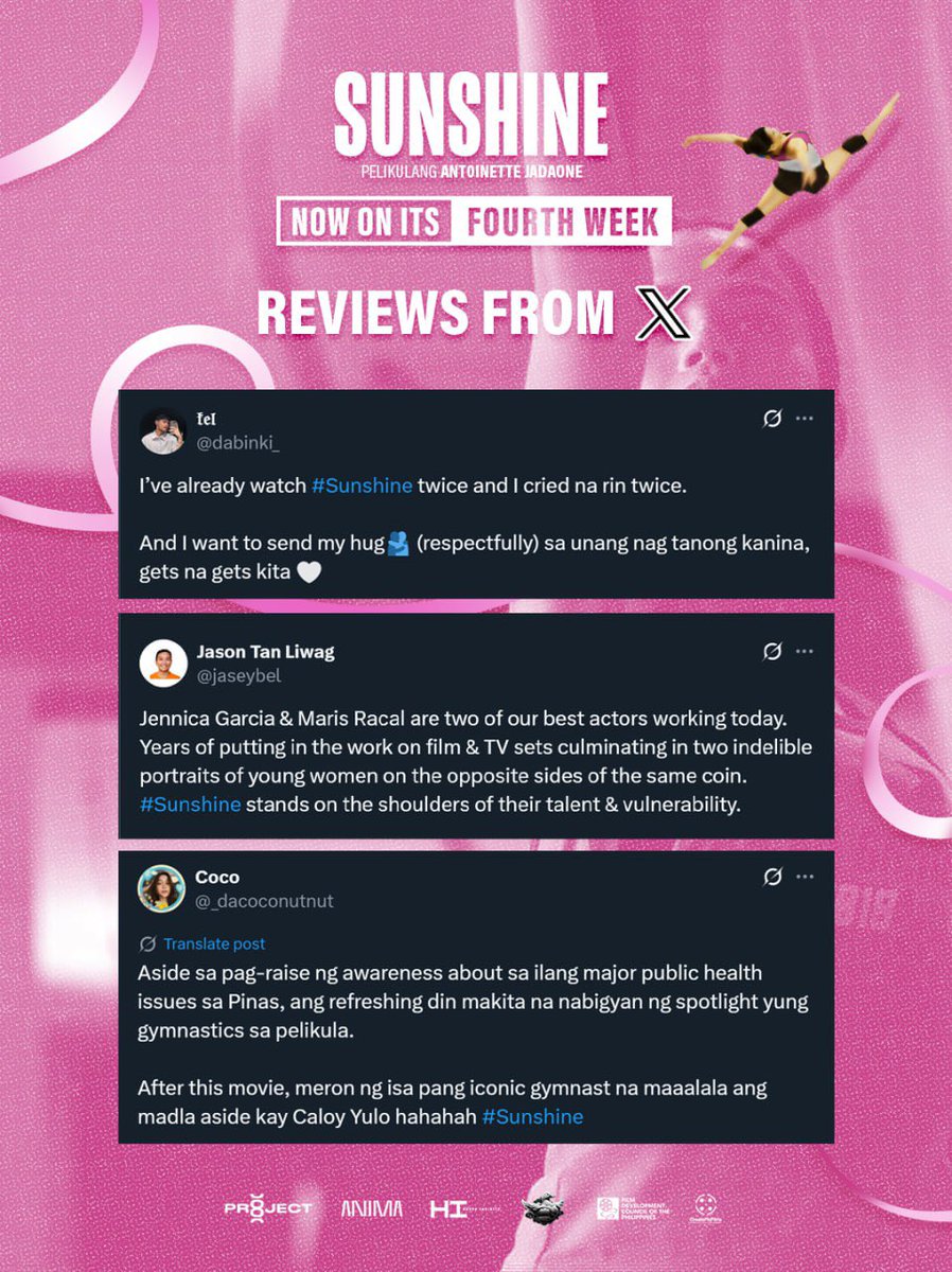 project8proj's tweet photo. Thank you for keeping the conversation alive — sa sinehan at sa social media. The love for Sunshine is loud, clear, and all over the timeline. 🫶

#SunshineMovie #GetsKoNa #SunshineMovieAtSMCinemas #SMCinema #marisracal https://t.co/gcAamlhK5b