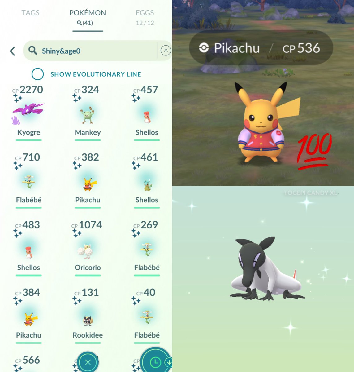 Pokémon Worlds Day 1 was great 🥳 

Thanks to everyone who stopped to say hi to me and have a chat 🤝 

40 shinies ✨ 
Hundo Worlds Pika 💯 
First shiny Salandit (male) 

Research tasks resetting every hour made the pogo event so much more enjoyable! 

More tomorrow 😴