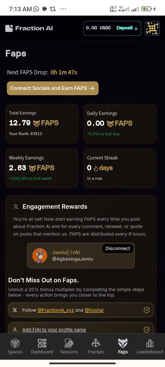 olajunior20 (@agbesingajamiu) on Twitter photo GM guys
Later lost my streak on <a href="/FractionAI_xyz/">Fraction AI</a> yesterday but I am not fazed.
I would keep grinding more from today.
I believe I am not the only person affected
WAGMI GM guys
Later lost my streak on <a href="/FractionAI_xyz/">Fraction AI</a> yesterday but I am not fazed.
I would keep grinding more from today.
I believe I am not the only person affected
WAGMI