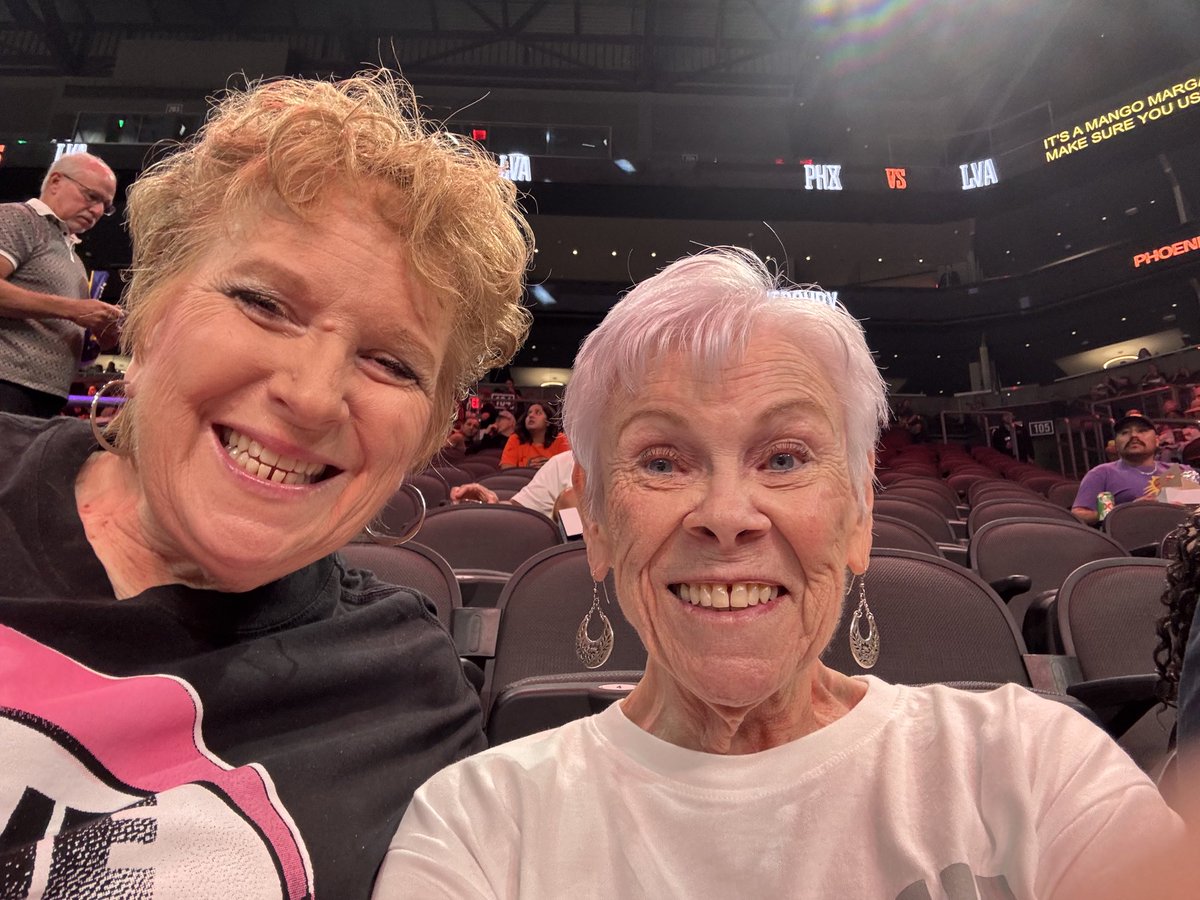 TheAuntieTut's tweet photo. #ALLINLV  Gina Martin and I coming to you from Phoenix Arena tonight! Here to watch our Las Vegas Aces take on the Mercury!  #GOACESGO ‼️ https://t.co/aPJi2uhEBC