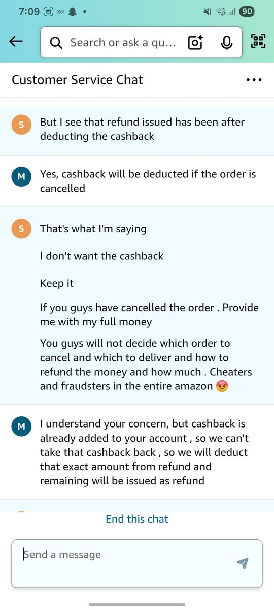 sarthak5647's tweet photo. Amazon cancelled my paid order without any clear reason, citing a vague “user agreement violation.” Now they’re refunding after deducting cashback, even though the cancellation was their decision. This is unfair &amp; unethical.
#AmazonFraud #CustomerRights #AmazonScam @amazonIN https://t.co/YqPQoFslh7