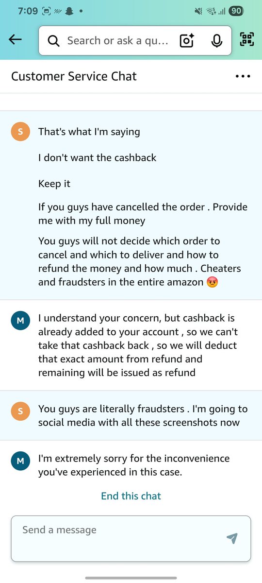 sarthak5647's tweet photo. Amazon cancelled my paid order without any clear reason, citing a vague “user agreement violation.” Now they’re refunding after deducting cashback, even though the cancellation was their decision. This is unfair &amp; unethical.
#AmazonFraud #CustomerRights #AmazonScam @amazonIN https://t.co/YqPQoFslh7