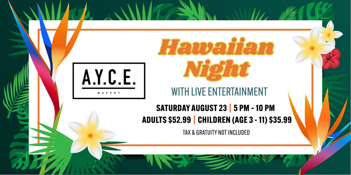 Palms's tweet photo. All-you-can-eat aloha. ๐
#Hawaii #AYCEBuffet #PalmsLV https://t.co/V6yy8yudf6