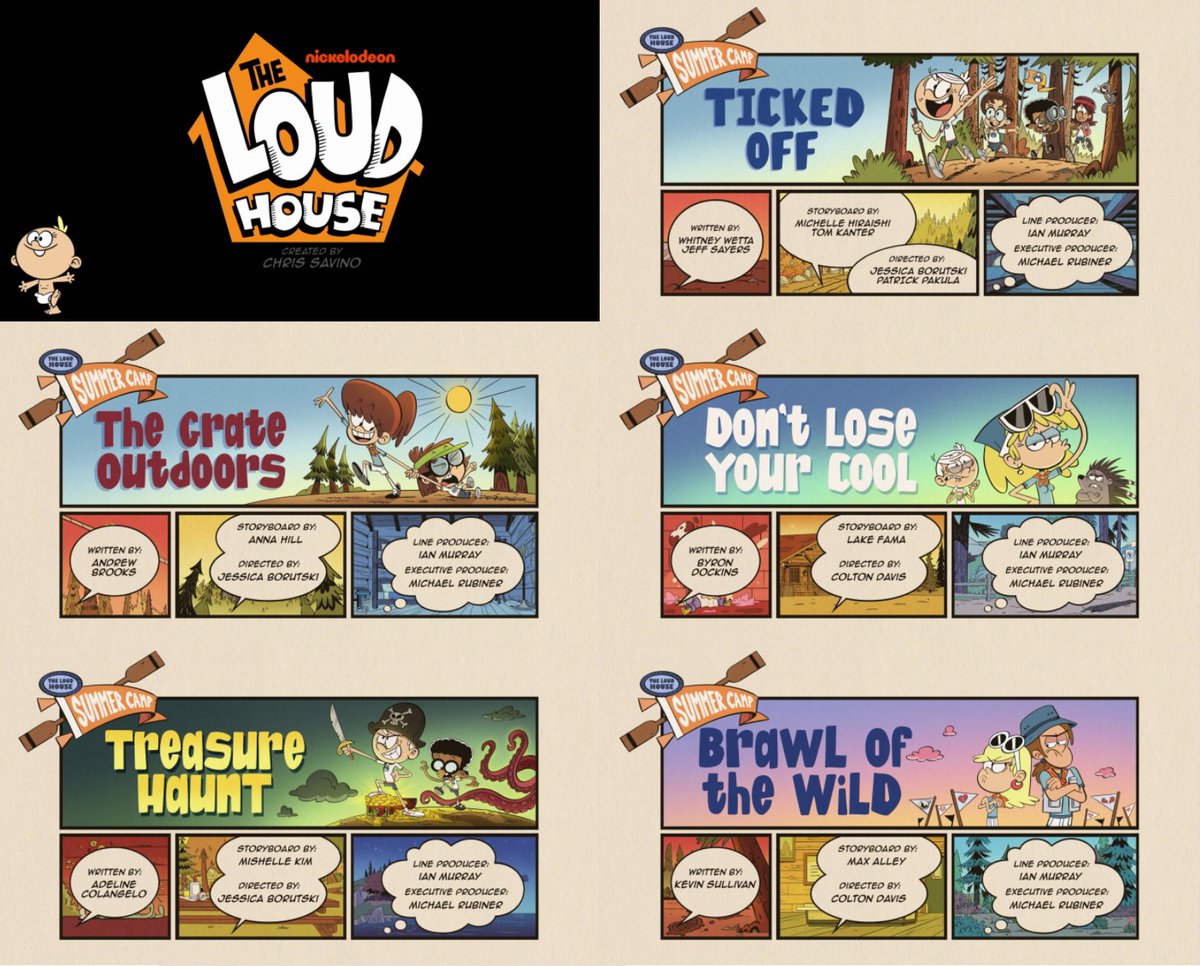 GoodLDHFanarts's tweet photo. #TheLoudHouse Now that #Nickelodeon finished airing the #SummerCamp episodes tonight, you can share your opinions on the episodes themselves or you can rank them on a scale of 0-10 or 0-100.
#TickedOff #TheGrateOutdoors #DontLoseYourCool #TreasureHaunt #BrawlOfTheWild https://t.co/TuXlbaPEOU