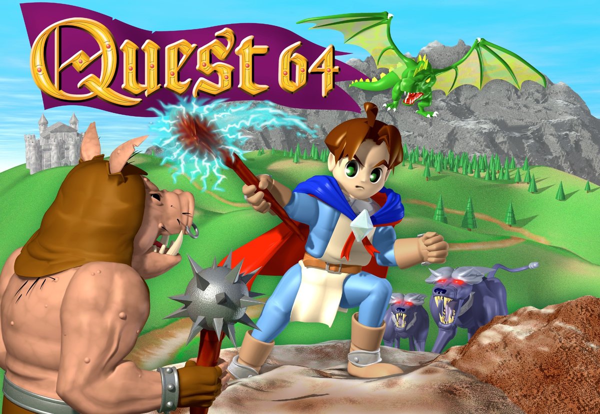 GameHistoryOrg's tweet photo. VGHF is updating our collection of press CDs from GamePro magazine, including raw artwork from game publishers: https://t.co/i2YUR37r8W The next batch (coming soon) has goodness like this layered Quest 64 cover art! https://t.co/7vrsrXE5le
