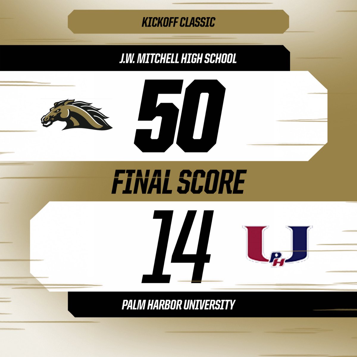 MitchellHSFB's tweet photo. Final from our Kickoff Classic!

#GoMustangs | #MustangPride https://t.co/5RBoegnFQh