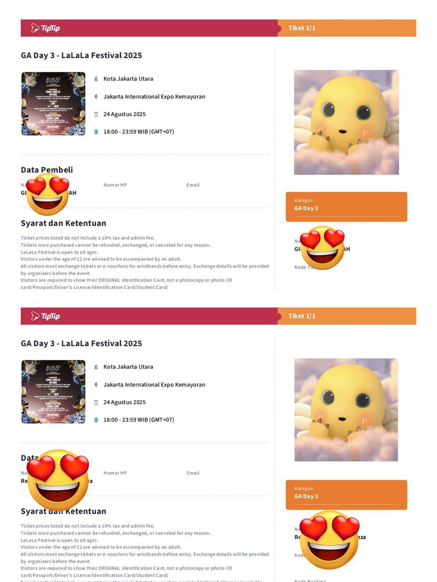 study_saaa's tweet photo. MOOTS!!! WTS Ticket LALALA FESTIVAL Day 3, Aku ready 2 ticket nihh, di jual cepet, harga MURAH BGTTT, GOWW!! https://t.co/CSNH3aLuxi