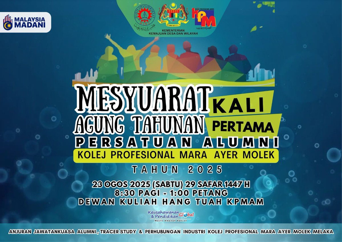 thisisaymo's tweet photo. Assalamualaikum dan salam sejahtera.

Untuk makluman semua, Persatuan Alumni KPM Ayer Molek telah berjaya didaftarkan di Jabatan Pendaftaran Pertubuhan Malaysia (ROS). https://t.co/xOtcKzYg8o