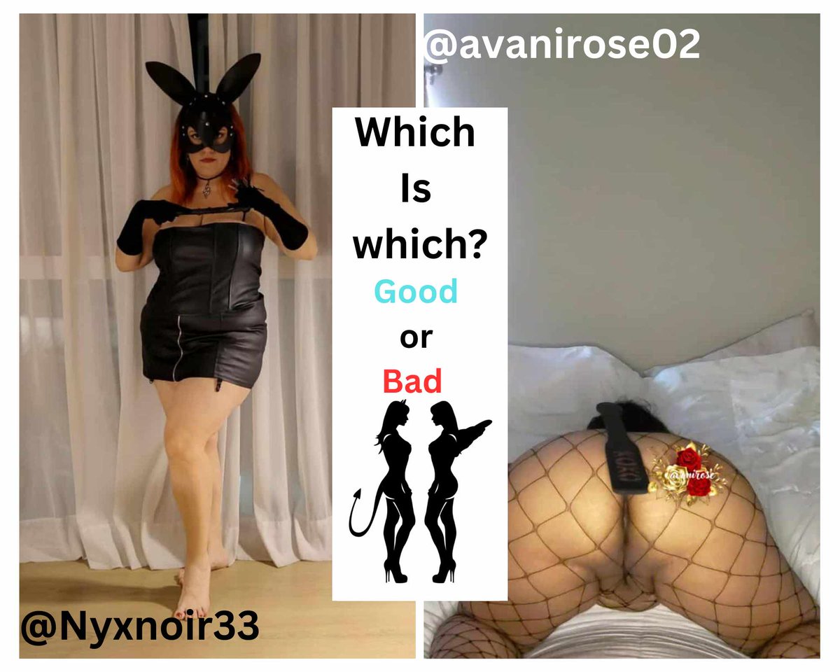 Avanirose02's tweet photo. "One’s the good girl, one’s the bad girl… but we’re not telling you which is which. 😇😈"
@Nyxnoir33
Or 
@avanirose02 https://t.co/t3nqW3ObyD