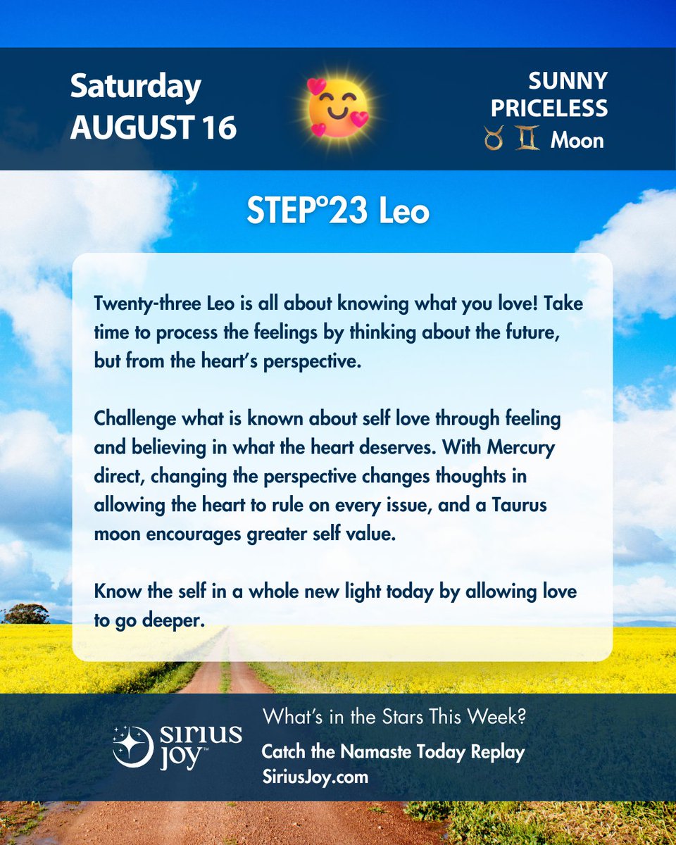 siriusjoytv's tweet photo. Today you'll ask yourself, "What Deeper Love is UnShakeable?"

#psychic #humandesign #AstrologyTips #AstroEducation #AstroExplained #BeginnerAstrology #SpiritualTools #LeoSeason #LeoCore #AstrologyHumor #DailyHoroscope #ZodiacSigns #AstrologyFacts https://t.co/kEAUtEZ6x3