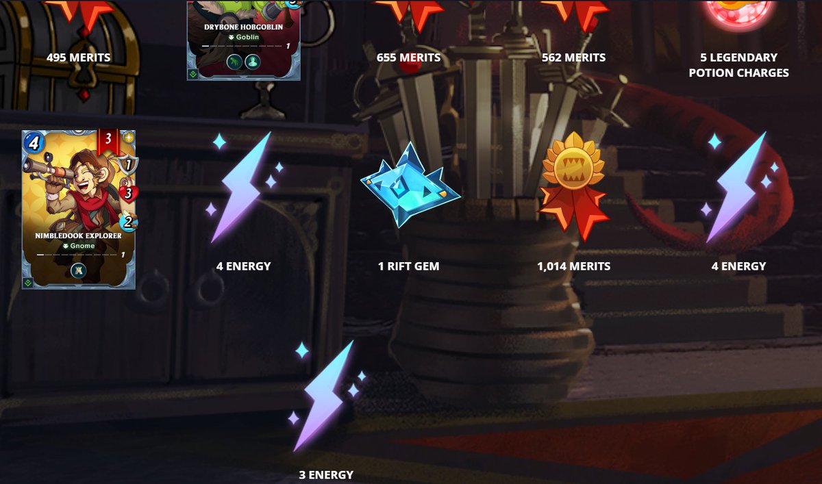 I always forget about the Splinterlands jackpot rewards from chests. Main account in wild just ranked up to Champ II and hit a Rift Gem!