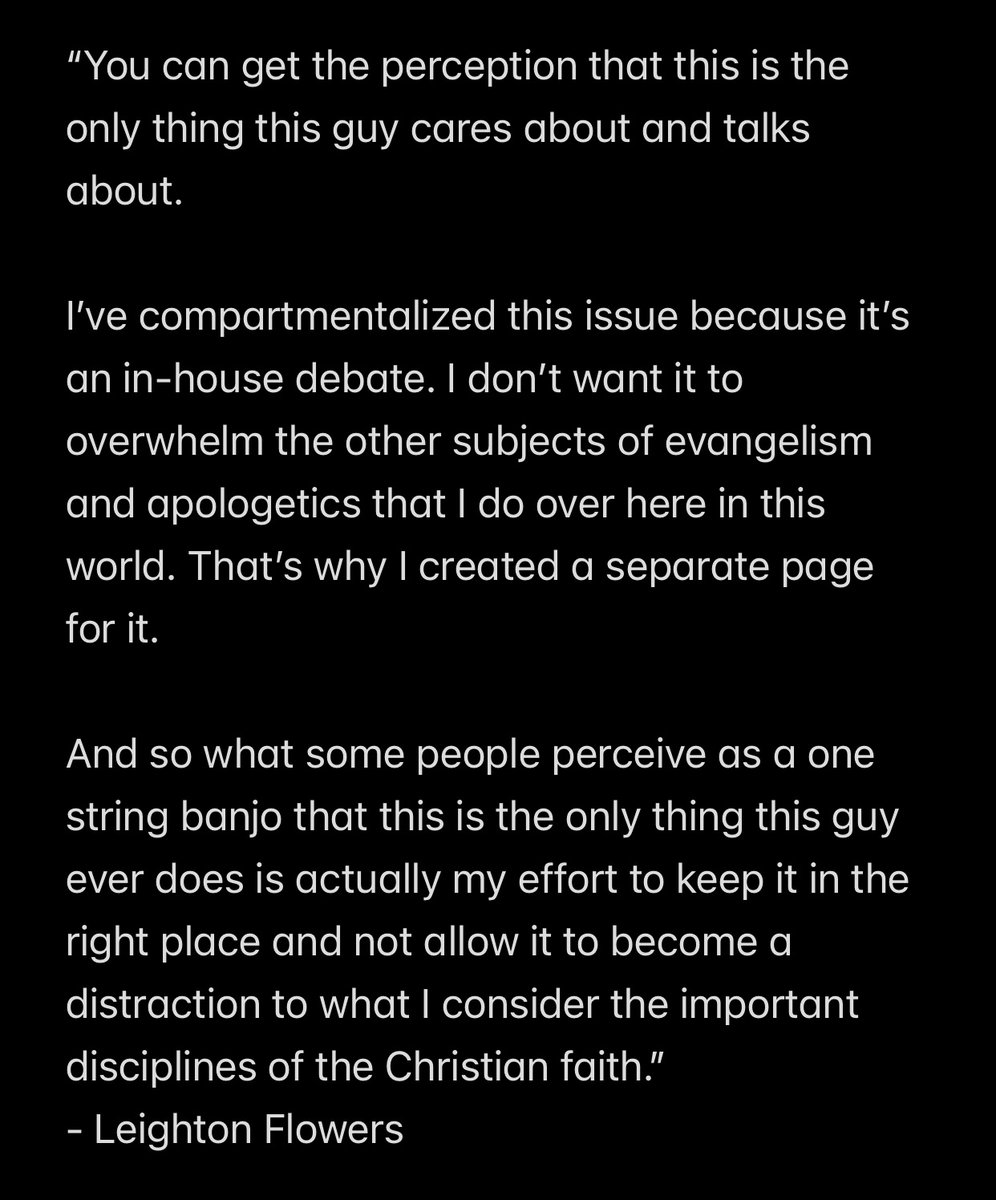 DoctrineTruth's tweet photo. 🧵Concerning women pastors at Leighton Flowers church

Initially, I was interested in hearing what LF taught other than his Calvinism critiques. I saw a quote of his that peaked my interest in this regard when he discussed Calvinism. The last sentence caught my eye: https://t.co/m5BulOxVGQ