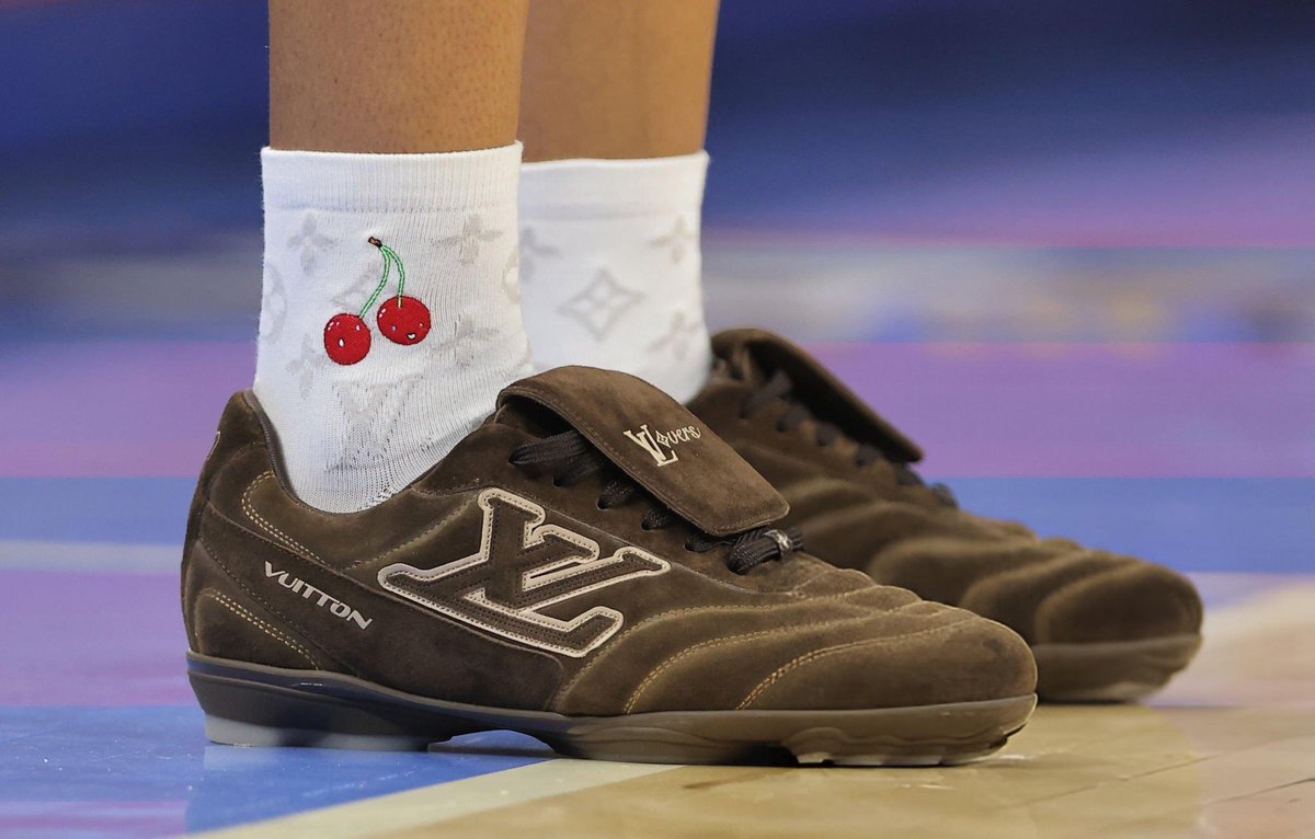 Angel Reese in Louis Vuitton Footprint Soccer Shoes ⚽️ 😇 <a href="/Reese10Angel/">Angel Reese</a>