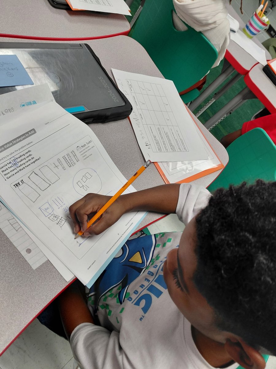 ElemHopkins's tweet photo. This week, we kicked off this year's math journey @ElemHopkins with Lesson 0 from I Ready! Our students are already proving they’re engaged mathematicians, using their toolbox of strategies to “try” and solve the problems. #HESHappenings #EngagedLearners https://t.co/SRjltRc7bx
