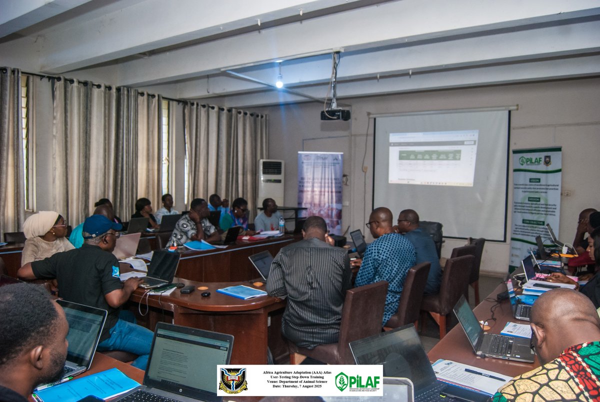 PiLAF is spreading the #AAAAtlas across Nigeria’s agri-system! On Aug 7, our team joined the Dept. of Animal Science, UI, for a step-down training on the Atlas, engaging students, lecturers &amp; profs in exploring tools for climate resilience.
#PiLAF #ClimateAdaptation