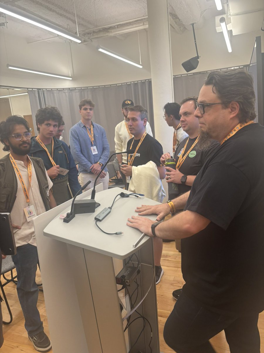 The talk is long over, the people do not want to leave