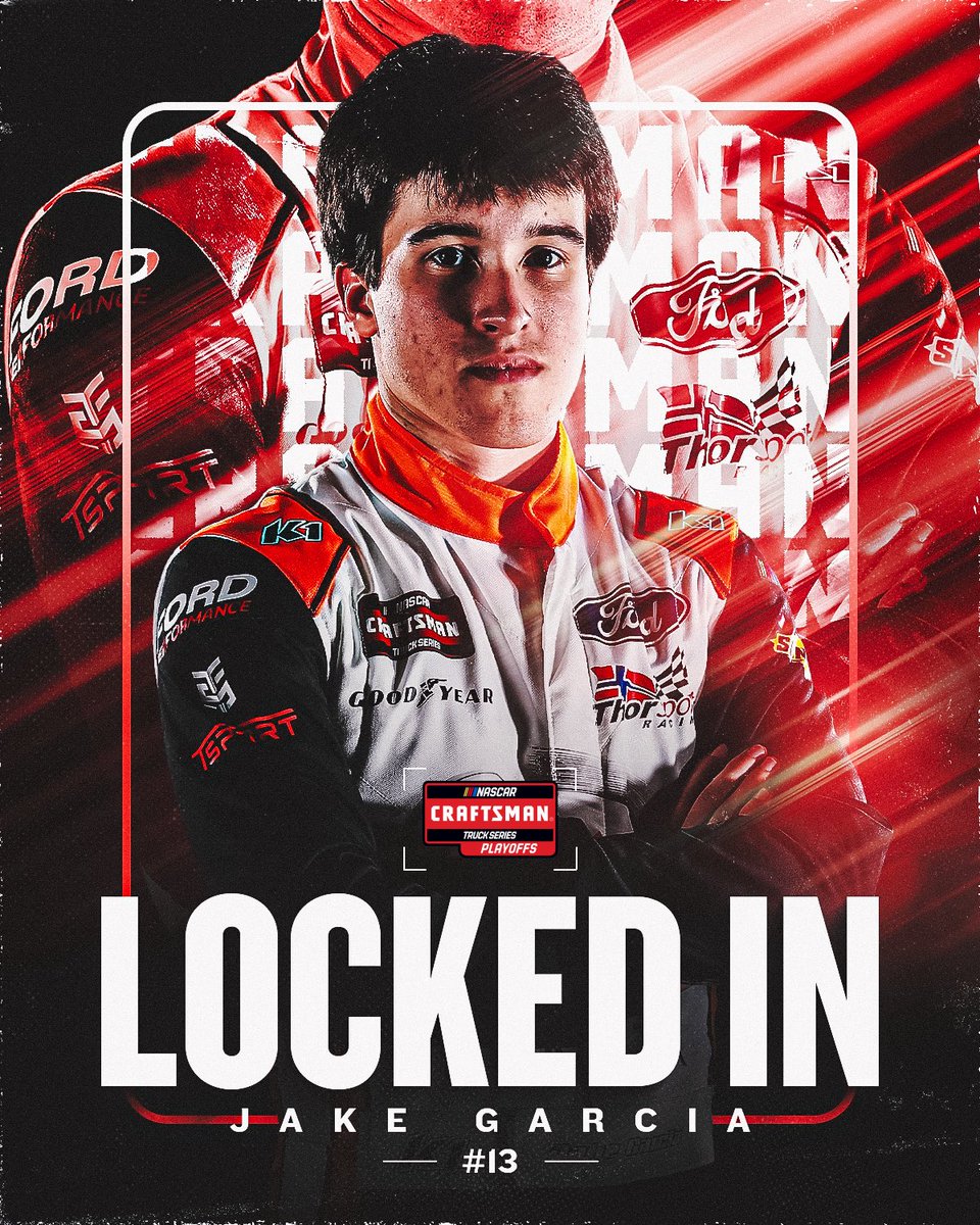 He’s making his postseason debut!

<a href="/JakeGarcia35/">Jake Garcia</a> is locked into the NASCAR Playoffs!