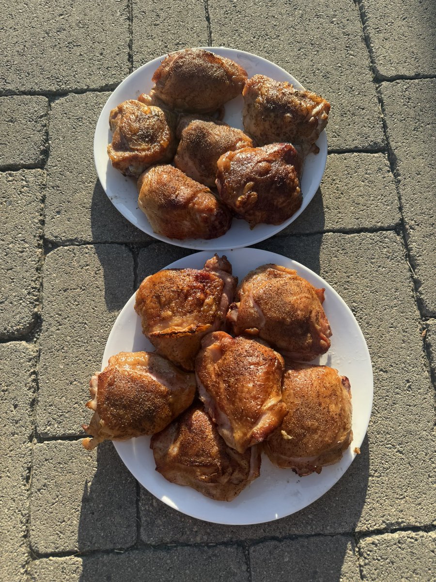 eugelin06's tweet photo. Chicken thighs on the smoker are the best

#nephbbq https://t.co/o7Kugfpo5L