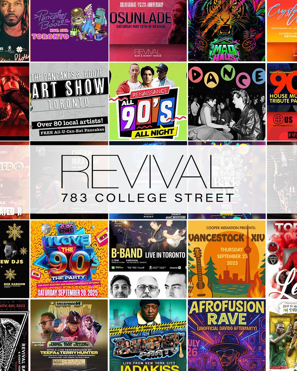365toronto.com (@365torontocom) on Twitter photo Live entertainment, DJs, art shows, fundraisers, 'n more. Check out <a href="/RevivalBarEvent/">Revival Event Venue</a>'s Events Calendar: revivaleventvenue.ca/events/
Bringing you Toronto's best entertainment.
Book your next event at Revival: revivaleventvenue.ca/contact-us/ #torontonightlife #torontoentertainment Live entertainment, DJs, art shows, fundraisers, 'n more. Check out <a href="/RevivalBarEvent/">Revival Event Venue</a>'s Events Calendar: revivaleventvenue.ca/events/
Bringing you Toronto's best entertainment.
Book your next event at Revival: revivaleventvenue.ca/contact-us/ #torontonightlife #torontoentertainment