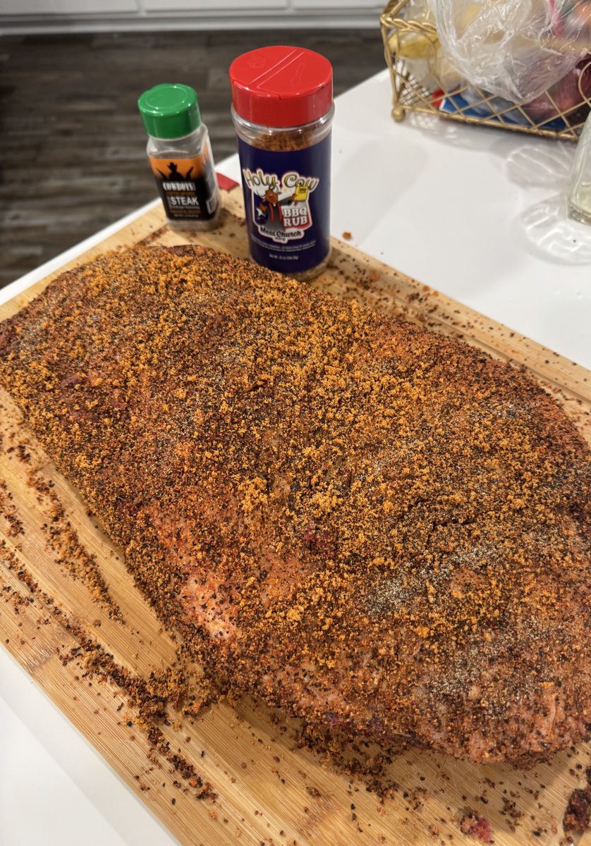 Jim Wise 🅾️ 🧀 (@jimbo_wise) on Twitter photo How did I do <a href="/MeatChurch/">Meat Church ™</a> ? Trimmed the best I could and ready for 5 am hickory wood smoke. Used Holy Cow and some <a href="/FarOutFoodz/">FarOutFoodz - PURE & Fresh!</a> Coffee Infused steak seasoning on the rub. <a href="/TurnBucklBBQ/">TurnBucklBBQ🇺🇸</a> trim approved even though I did not use scissors? How did I do <a href="/MeatChurch/">Meat Church ™</a> ? Trimmed the best I could and ready for 5 am hickory wood smoke. Used Holy Cow and some <a href="/FarOutFoodz/">FarOutFoodz - PURE & Fresh!</a> Coffee Infused steak seasoning on the rub. <a href="/TurnBucklBBQ/">TurnBucklBBQ🇺🇸</a> trim approved even though I did not use scissors?