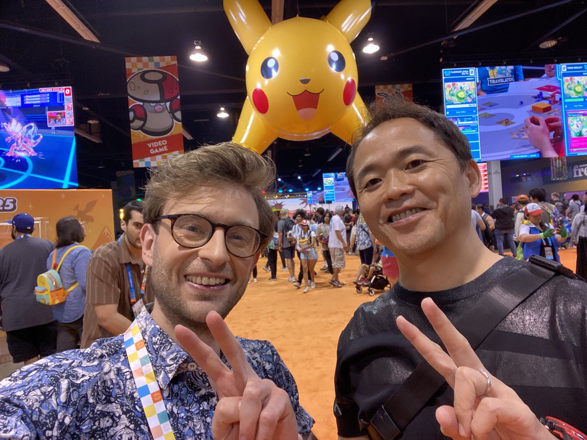 Chazingdra's tweet photo. I wonder if @Junichi_Masuda ever expected Pokémon to evolve so drastically into what it is today.

What an honour to have met him at #PokemonWorlds. Thank you, Masuda-san, for everything. https://t.co/VTIz15TsPV