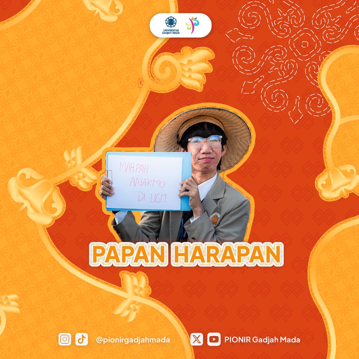 Selamat pagi, Gadjah Mada Muda!

Mengikuti PIONIR Gadjah Mada 2025 merupakan mimpi besar Gadjah Mada Muda. Perjuangan panjang telah membuahkan hasil yang membanggakan. Papan harapan menjadi simbol harapan Gadjah Mada Muda selama berdinamika di Universitas Gadjah Mada.