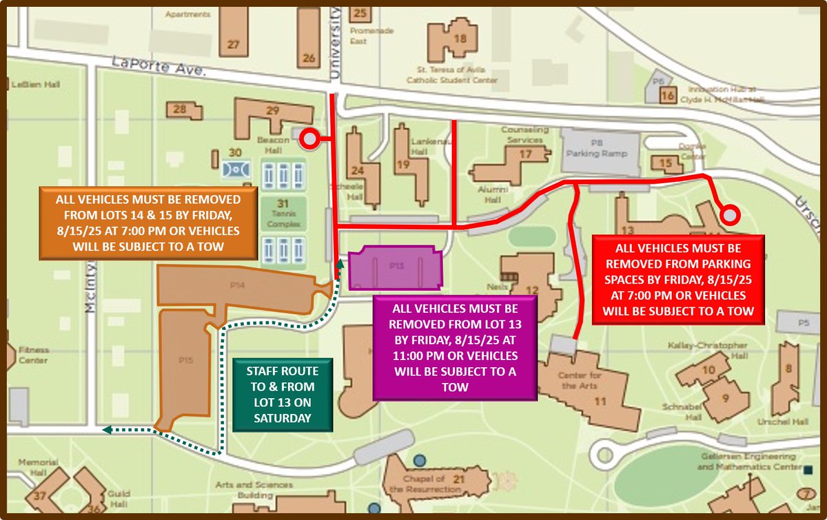 VUParking's tweet photo. 🚨LOT CLOSURES TONIGHT🚨  Don't forget to relocate your vehicle.  Check your email for details! https://t.co/3WT9nEVYwK