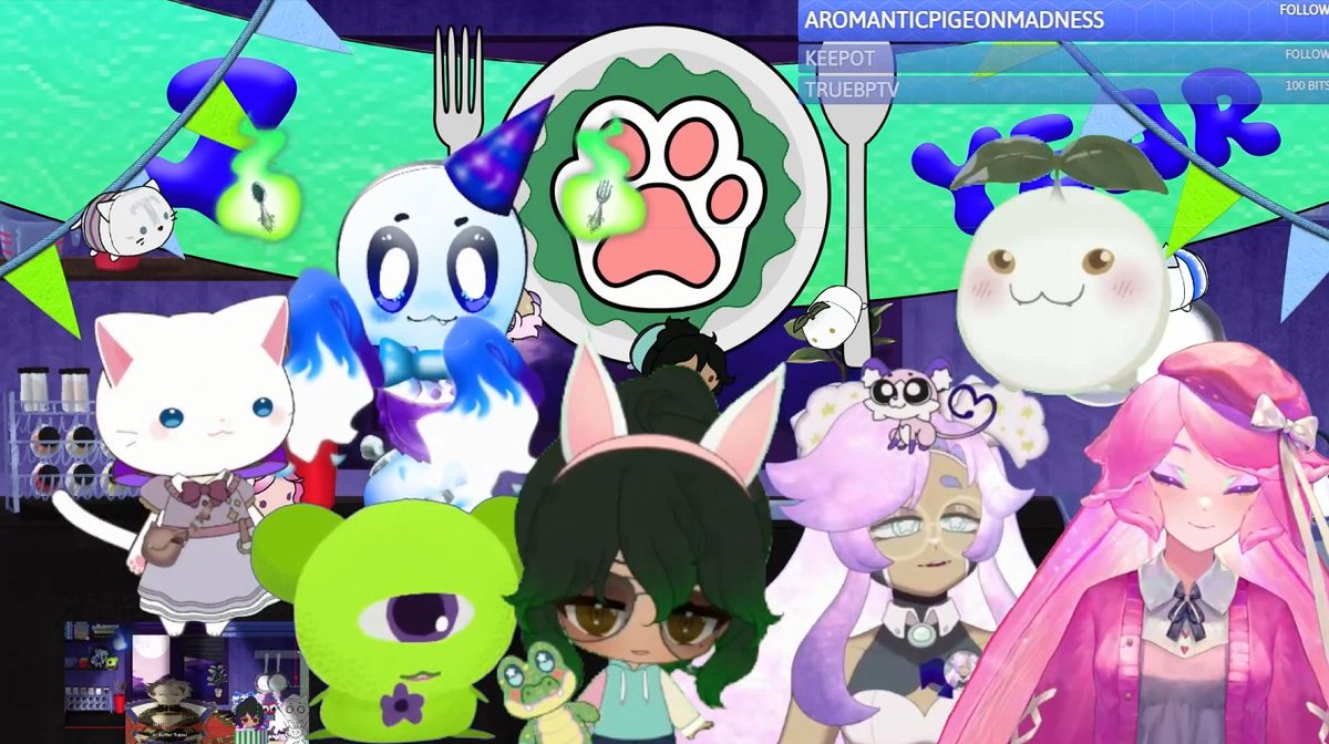 Hello! It's the Buffet Table's First Anniverary! We're all currently Celebrating. Come join us! And Chloe is never late~ Ohohohohoh! 😹🍽️