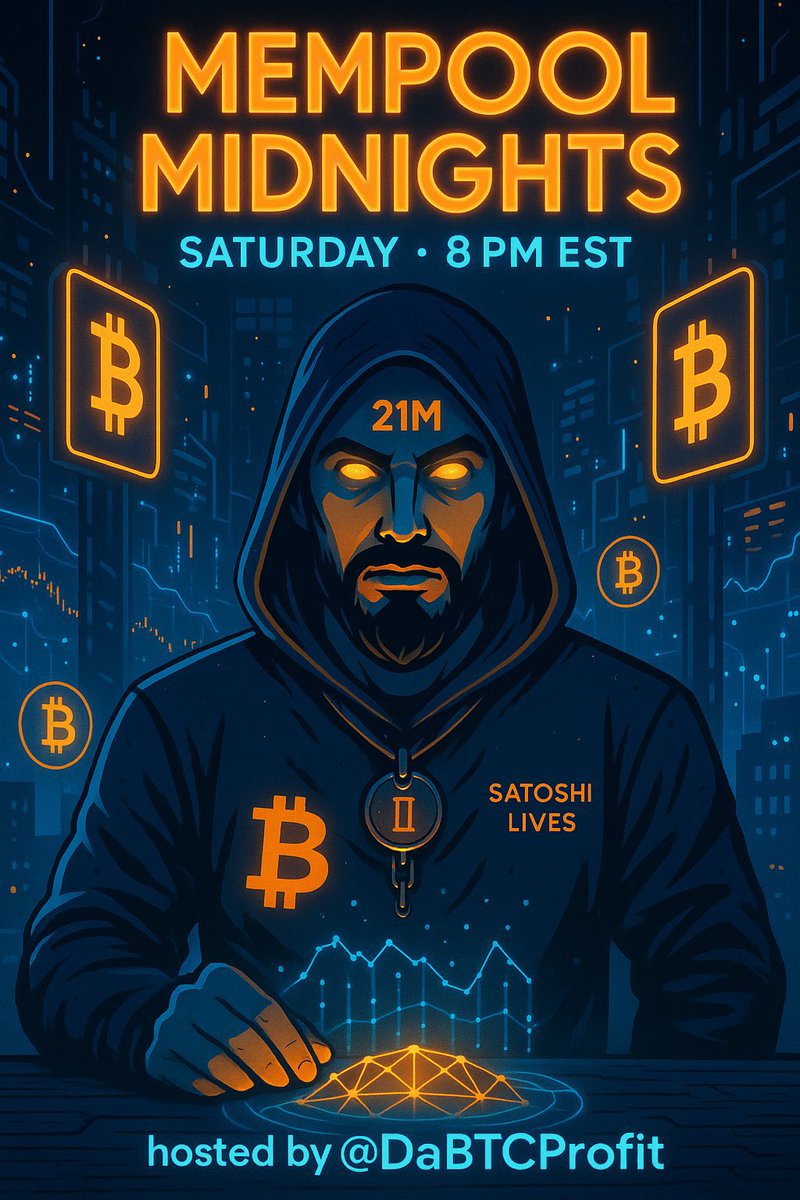 Proudly part of the Bitcoin Army.
3 nights. 3 realms. One fire.

🧡Thursday - Vibe Samurai (dojo of flow)
🔸Friday -  Proof of Consciousness (cosmos of mind)
🟧 Saturday - Mempool Midnights (shadow of code)

Each session is a spark - together, it’s a digital hearth.

We gather,