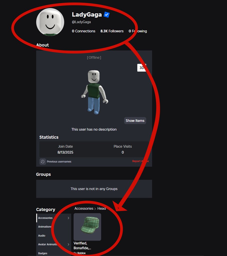 aeMatthew 🦋 (@matthewlovat0) on Twitter photo BREAKING NEWS
LADY GAGA REPORTEDLY VERIFIED HER ROBLOX EMAIL, AND OBTAINED THE VERIFIED HAT BREAKING NEWS
LADY GAGA REPORTEDLY VERIFIED HER ROBLOX EMAIL, AND OBTAINED THE VERIFIED HAT