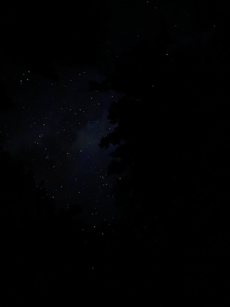 Sıfır çevresel ışıkta uzun pozlama ile Kanada kampından gökyüzü fotoğrafı.