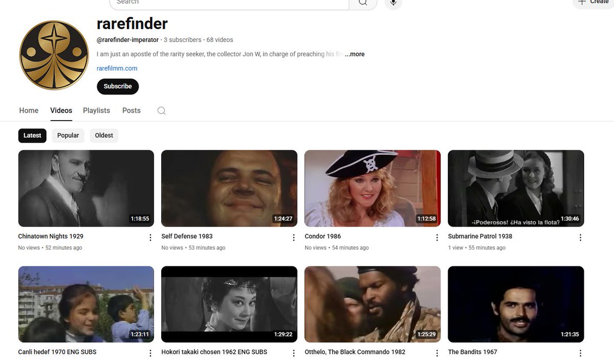 Jon W. (@rarefilmm) on Twitter photo A selection of movies fom rarefilmm is now on Youtube courtesy of <a href="/rarefinder27/">rarefinder</a> ✨, it's always tricky uploading movies on YT because of the copyright stuff, I've had several channels taken down already, we'll try our best to make sure it doesn't happen again. Give it a sub! :) A selection of movies fom rarefilmm is now on Youtube courtesy of <a href="/rarefinder27/">rarefinder</a> ✨, it's always tricky uploading movies on YT because of the copyright stuff, I've had several channels taken down already, we'll try our best to make sure it doesn't happen again. Give it a sub! :)