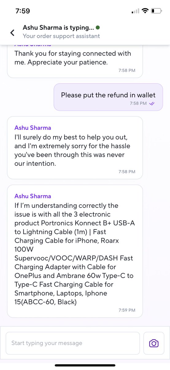 cheenadelhi's tweet photo. I have had messages conversations with Mr Ashu from Zepto who promised refund but that conversation is not available on app and nothing has taken place till now . Their website proudly claims that we don’t have customer support number. Please help https://t.co/EsHyGboX5O