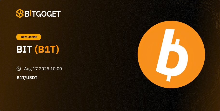 B1T will be listed on BitGoGet at 2025-08-17. The details are as follows:
- B1T/USDT

Start Deposit: 2025-08-16
Start Withdrawal: 2025-08-16
Start Trading: 2025-08-17

Project Information: bitgoget.com/crypto/detail/…

<a href="/bittoshimo/">Bit</a> #BIT #B1T