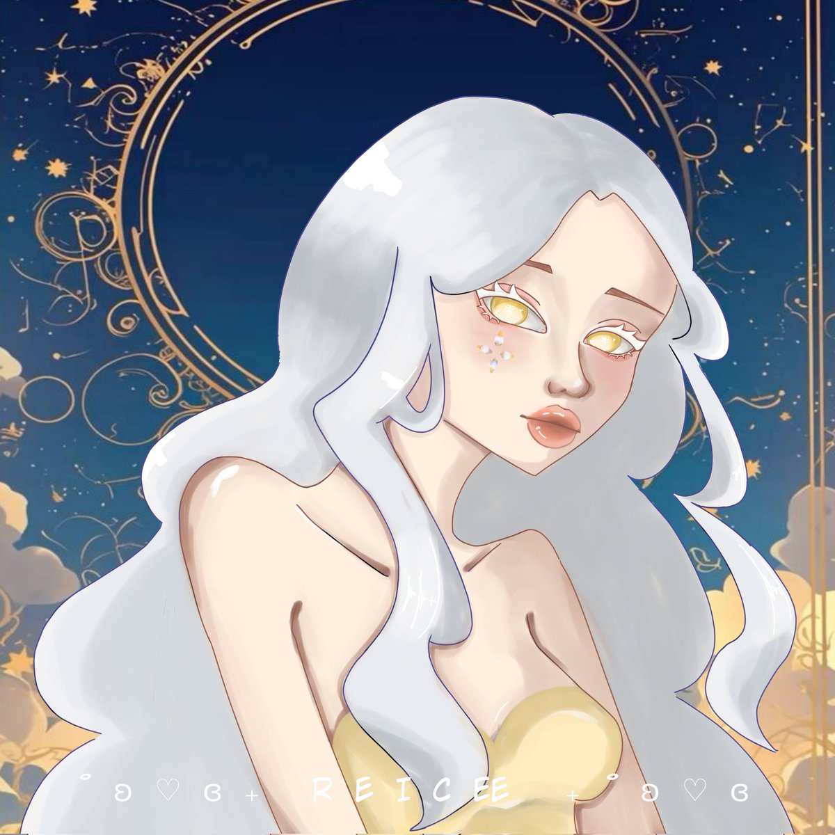 Rei_cee_'s tweet photo. 𝑪 𝑬 𝑳 𝑬 𝑺 𝑻 𝑰 𝑨 - art by me https://t.co/yxUg8tyKSN
