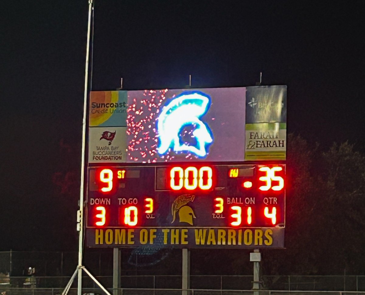 At the end of 48 minutes your <a href="/PCHSBULLSFB/">Parrish Community High School Bulls FB</a> Bulls win vs. Steinbrenner HS 35-9.  It was an all around effort in all three phases of the game.  

#ProcessOverProduct