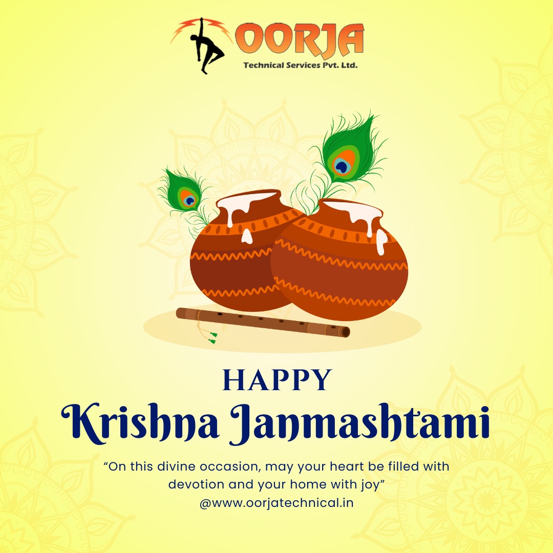 Oorjatechnical's tweet image. &quot;Celebrate Janmashtami with devotion and energy ⚡. May Lord Krishna guide us towards harmony, strength, and success in every endeavor. 🌿💡&quot;
#HappyJanmashtami #OorjaTechnical #PowerOfFaith