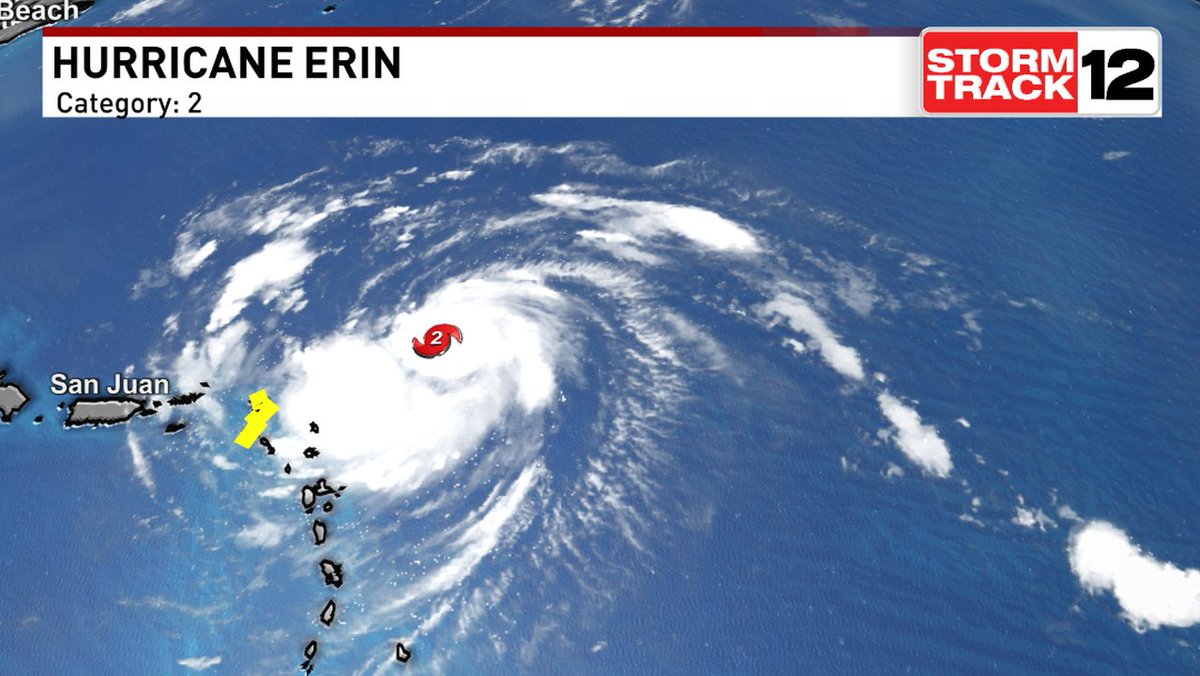 Here's the latest stats on Erin that we are tracking in the tropics. Stay updated by clicking on wcti12.com/weather/maps and looking in the HURRICANE SEASON 2025 section. #ecarwx