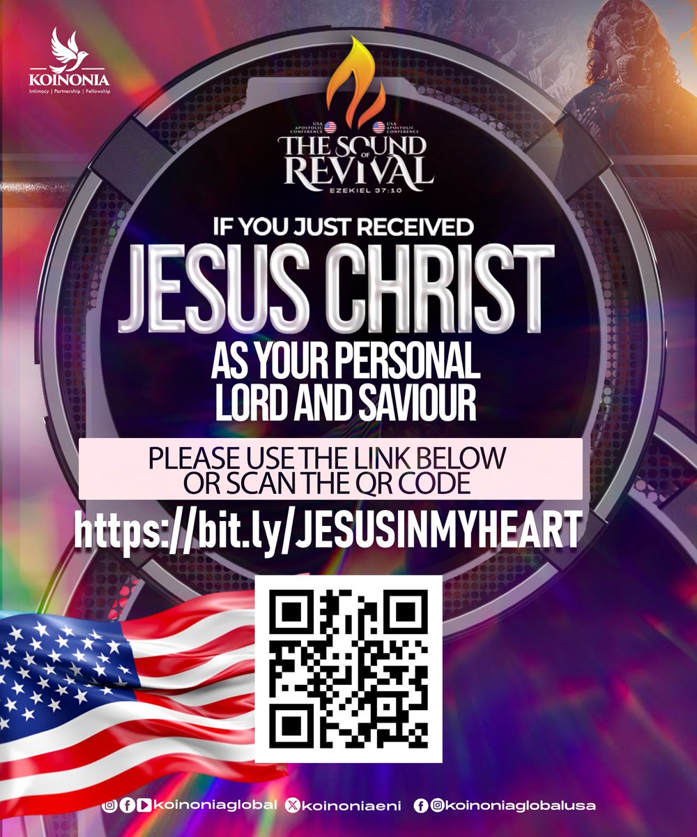 If you accepted Jesus Christ as your personal Lord and Saviour tonight, we would be delighted to hear from you and be a part of your christian journey.

Please use the link bit.ly/JESUSINMYHEART or send us an email via koinoniaabuja@gmail.com

#KoinoniaUSA
#KoinoniaGlobal