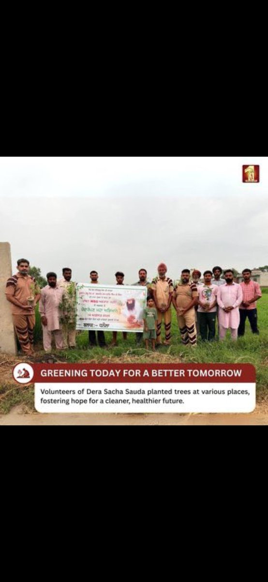 guruarora01's tweet photo. 💚 #MegaTreePlantation 🌏 में डेरा सच्चा सौदा अनुयायियों ने लाखों पौधे 🌱 लगाए। Saint Dr MSG के सपने के अनुरूप 🍃 #PlantForFuture अभियान ने बंजर भूमि को हरी-भरी बना दिया। 🌳✨ https://t.co/gv3VBOKMe2