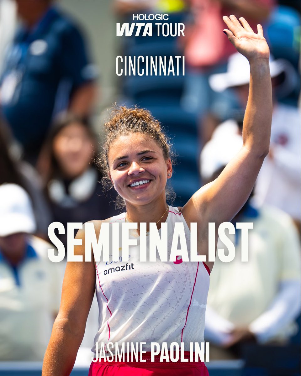 Semifinal booked 🎟️

<a href="/JasminePaolini/">Jasmine Paolini</a> defeats Gauff 2-6, 6-4, 6-3 in a brilliant comeback win!

#CincyTennis