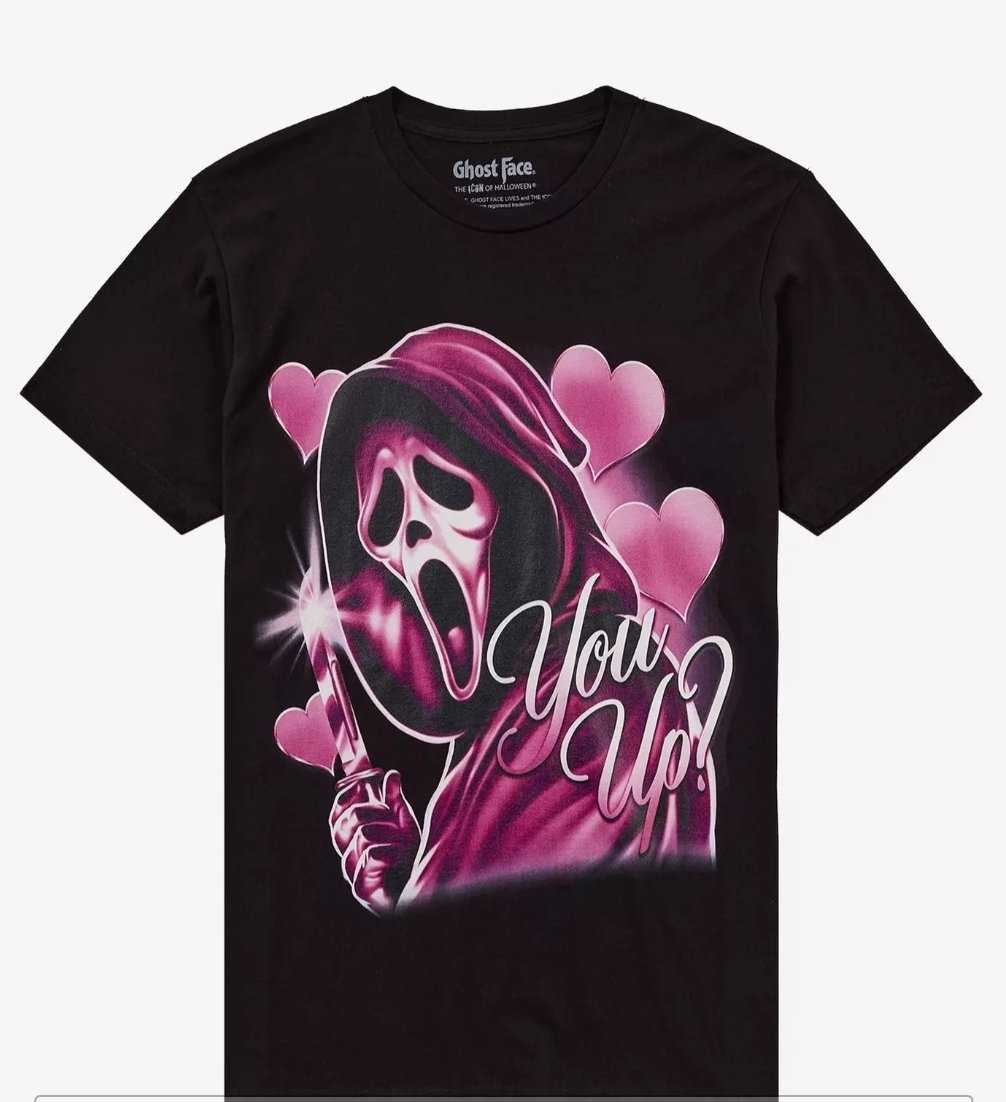 DemShenanigans's tweet photo. You up?
Sang your Ghostface You Up tee while supplies last using my @HotTopic storefront ๐
https://t.co/xidFUsnI6o
#hottopicpartner #hottopic #Ghostface #paidpartnership https://t.co/wyNajyFVwT