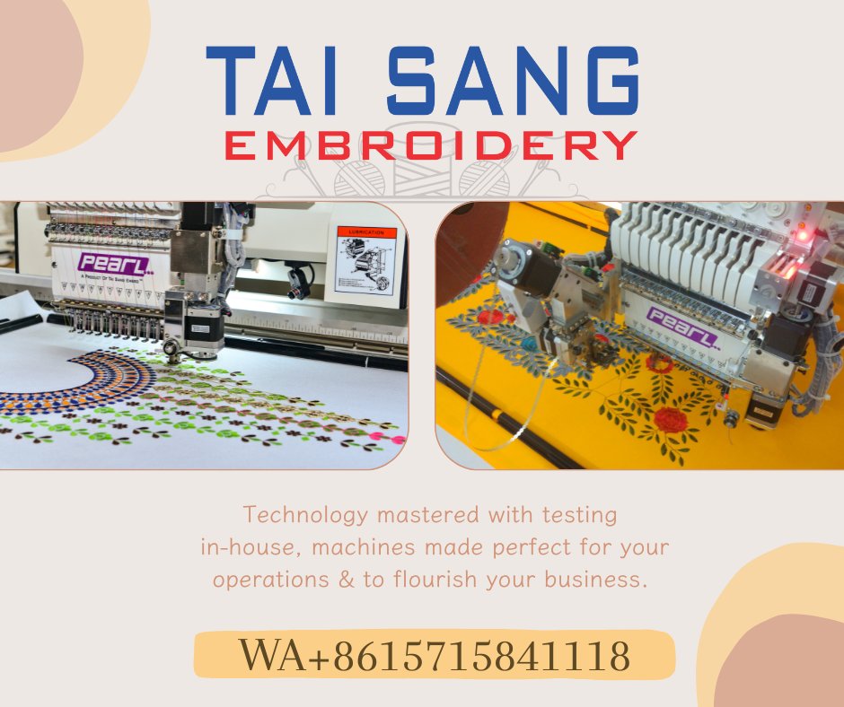 TaisangMKT's tweet image. ⚙️ Technology Perfected for Your Success
Tested in-house. Engineered for flawless performance.
Our machines are built to fit your operations and help your business flourish.
wa.me/8615715841118
#TaiSangEmbroidery #EmbroideryMachine #TestedForQuality #BusinessGrowth