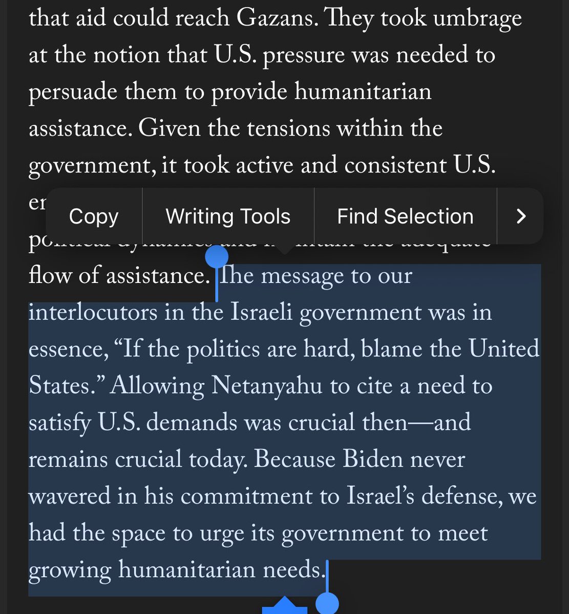 jasper nathaniel (@infinite__jaz) on Twitter photo Biden officials David Satterfield and Jacob Lew (now a <a href="/ColumbiaSIPA/">Columbia | SIPA</a> professor, shockingly) introduce a fascinating new theory in their piece for <a href="/ForeignAffairs/">Foreign Affairs</a>: Biden’s unconditional support for Netanyahu’s genocidal war prevented a humanitarian crisis in Gaza. Biden officials David Satterfield and Jacob Lew (now a <a href="/ColumbiaSIPA/">Columbia | SIPA</a> professor, shockingly) introduce a fascinating new theory in their piece for <a href="/ForeignAffairs/">Foreign Affairs</a>: Biden’s unconditional support for Netanyahu’s genocidal war prevented a humanitarian crisis in Gaza.