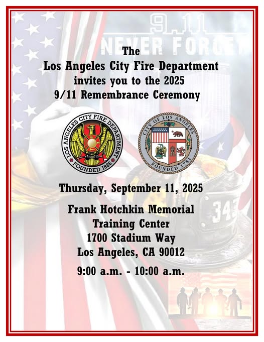 We cordially invite you to join us for the 2025 9/11 Remembrance Ceremony in Los Angeles. All are welcome. No RSVP needed. 

DETAILS:🔗facebook.com/events/1837167…